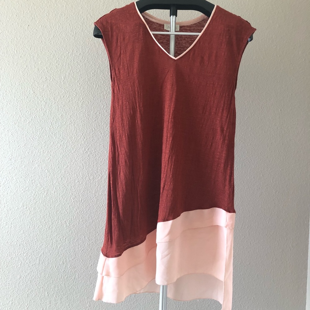 Anthro Deletta Mixed media asymmetrical tunic